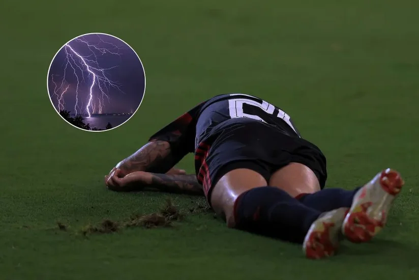 Footballer dies after being struck by lightning during match