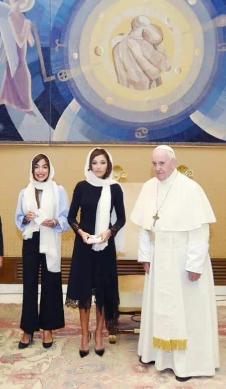 First Vice-President of Azerbaijan Mehriban Aliyeva meets with Pope Francis