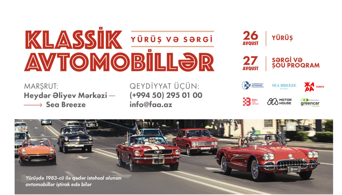 Bakıda klassik avtomobillərin yürüşünə qeydiyyat başlayır