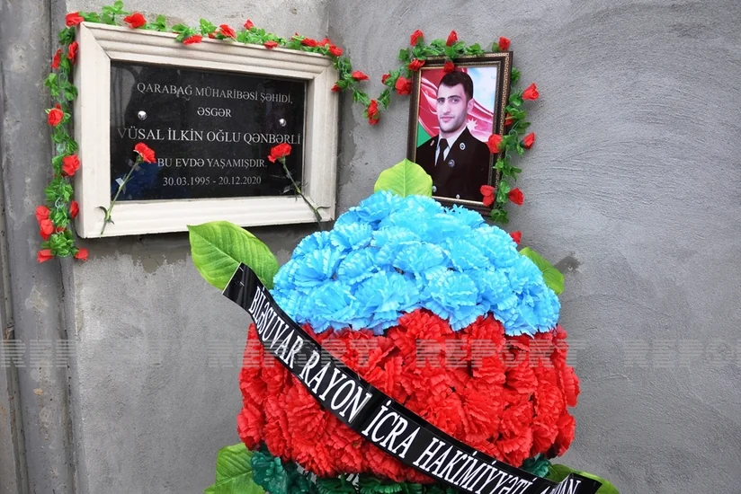 Vətən müharibəsi şəhidinin xatirə lövhəsinin açılışı olub 