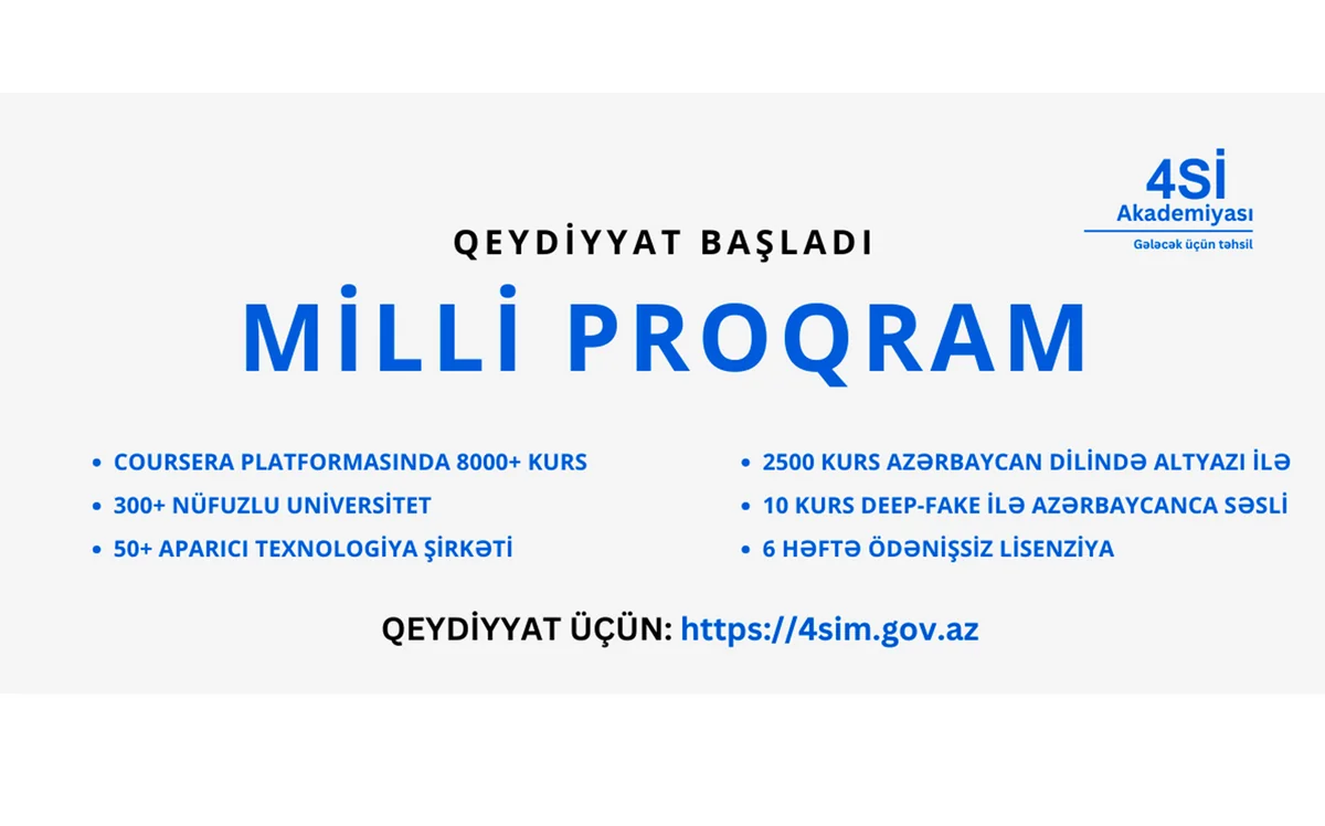 “4Sİ Akademiyası” çərçivəsində “Milli Proqram”a start verilib