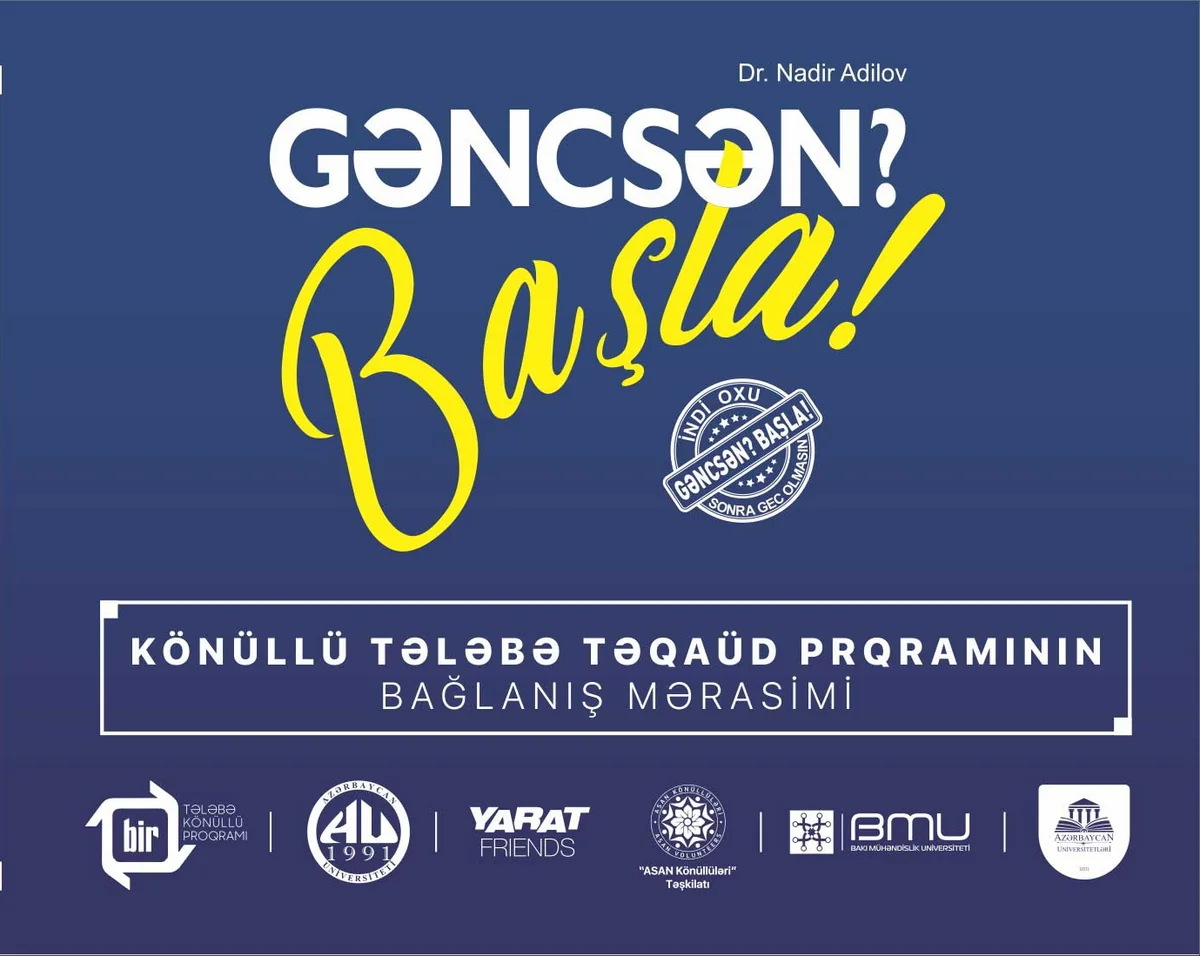 “Gəncsən? Başla!” kitabından əldə olunan gəlir hesabına 22 tələbə könüllüyə təqaüd veriləcək