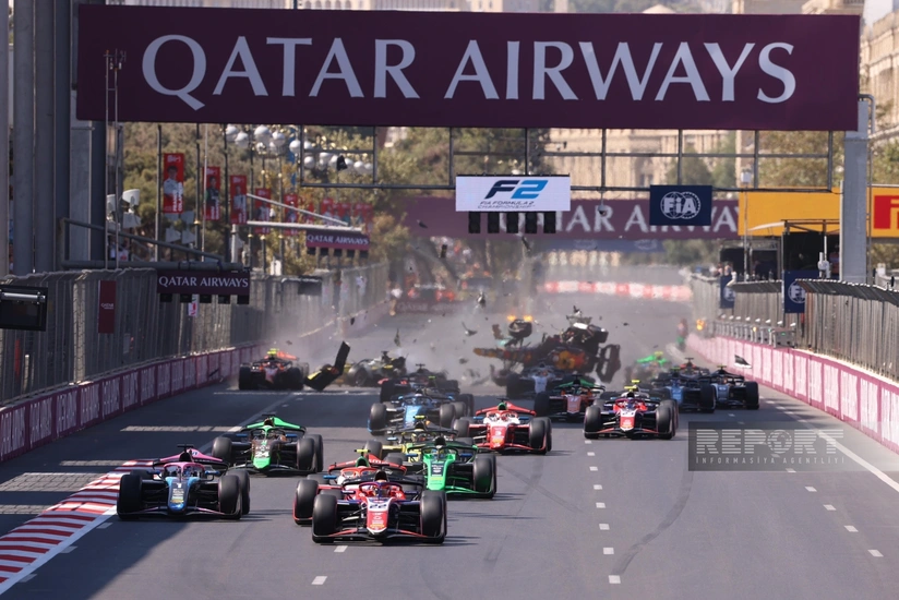 Chain-reaction crash at Formula 2 in Baku