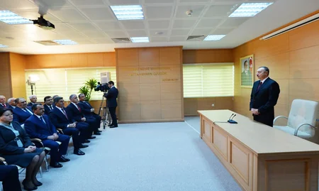 Prezident İlham Əliyev Ceyranbatan Ultrasüzgəcli Sutəmizləyici Qurğular Kompleksinin açılışında iştirak edib