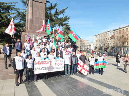 Tbilisidə Xocalıya ədalət şüarı ilə aksiya keçirilib - FOTO