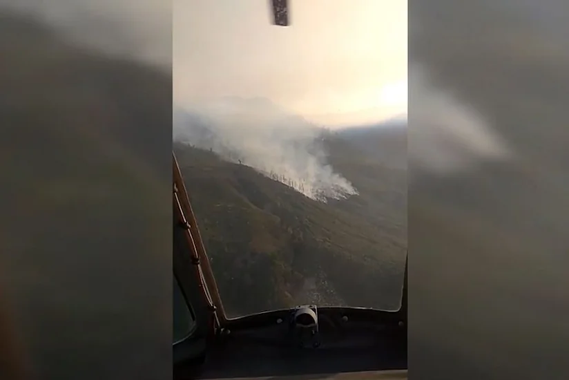 Qəbələdə dağlıq ərazidə yanğının söndürülməsinə 2 helikopter cəlb olunub