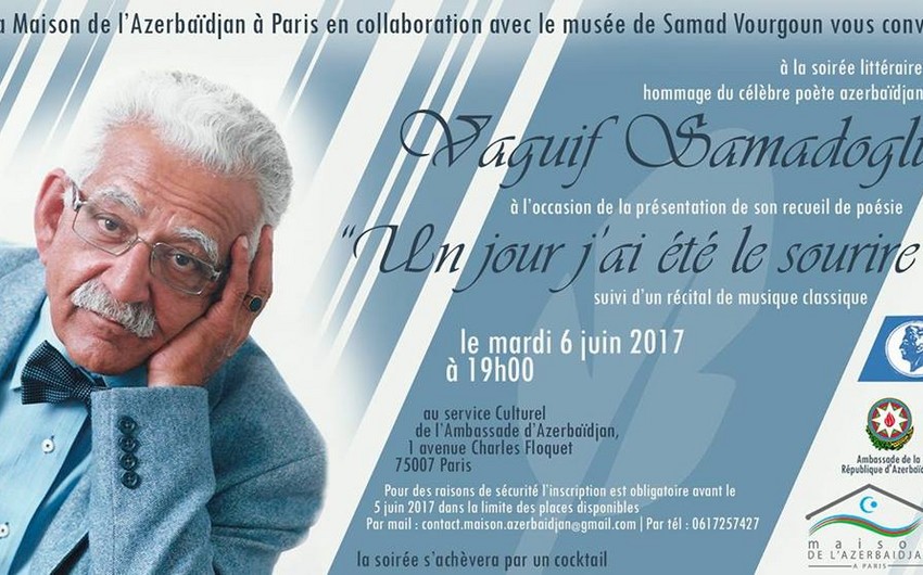Parisdə Vaqif Səmədoğlunun xatirə gecəsi keçiriləcək
