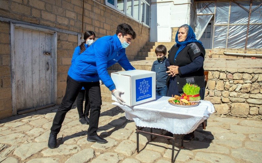 Heydər Əliyev Fondu aztəminatlı ailələrə Novruz bayramı münasibətilə sovqatlar göndərib
