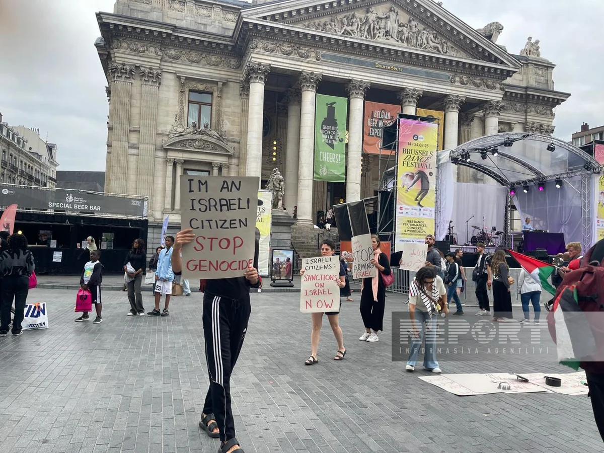 İsraillilər Brüsseldə nümayiş keçiriblər: Qəzza keçidlərini açın, müharibəni dayandırın!