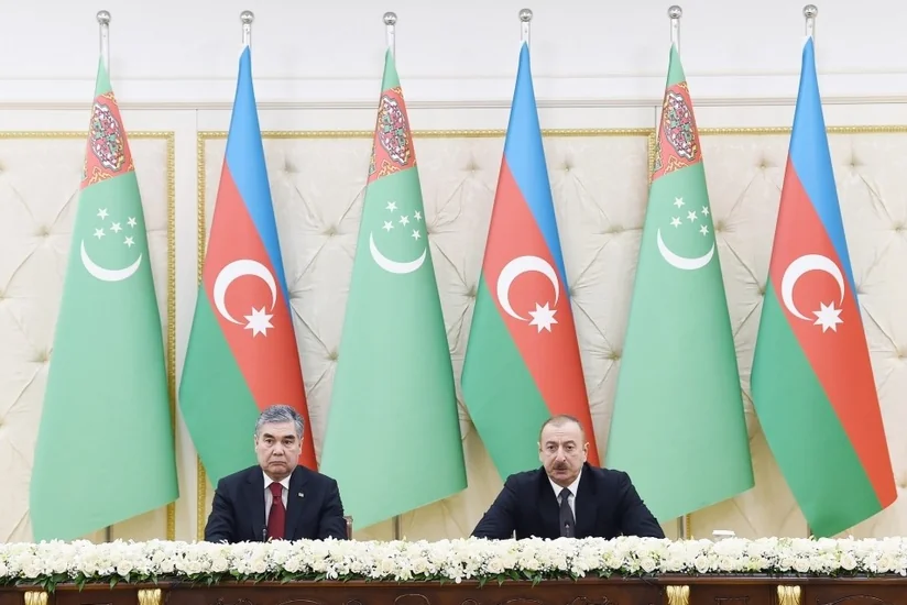 Azerbaijani, Turkmen presidents made press statements