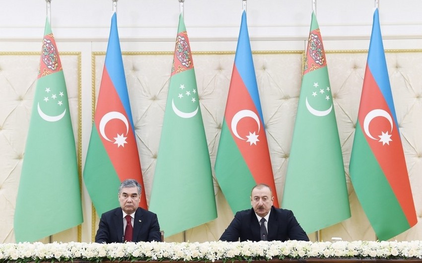 Azərbaycan və Türkmənistan prezidentləri mətbuata bəyanatlarla çıxış ediblər - YENİLƏNİB
