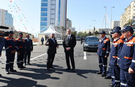 Prezident İlham Əliyev paytaxtın keçmiş “Sovetski” ərazisində yeni yolların açılışında iştirak edib - YENİLƏNİB