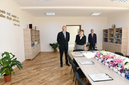 President Ilham Aliyev viewed two schools after major overhaul