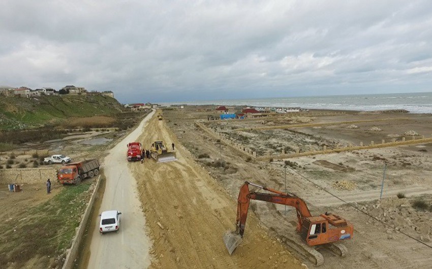 New highway being built along the coast of Absheron Peninsula - VIDEO