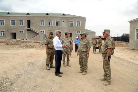 Azerbaijan Defense Minister visited several military units being under construction in the frontline zone -  VIDEO