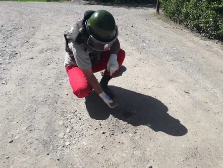 Gəncədə F-1 əl qumbarası aşkarlanıb - FOTO