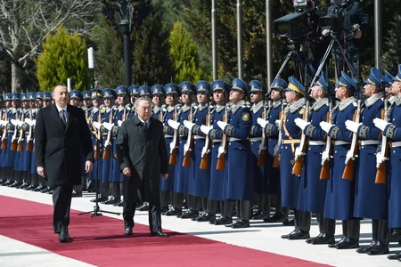 Official welcoming ceremony was held for Kazakh President