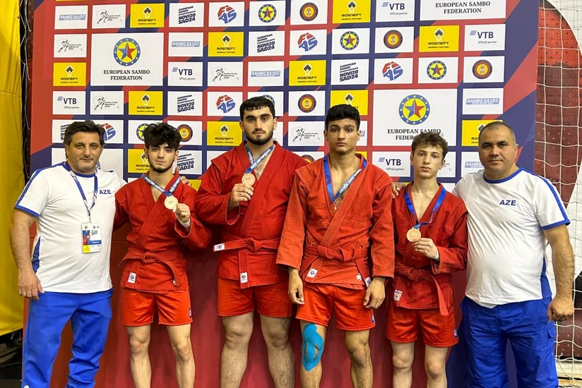 Azərbaycanın gənc və yeniyetmə samboçuları Avropa çempionatında 7 medal qazanıblar
