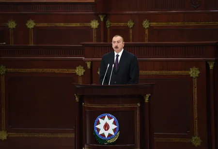 Prezident İlham Əliyev Azərbaycan parlamentinin 100 illiyi münasibətilə keçirilən təntənəli iclasda iştirak edib