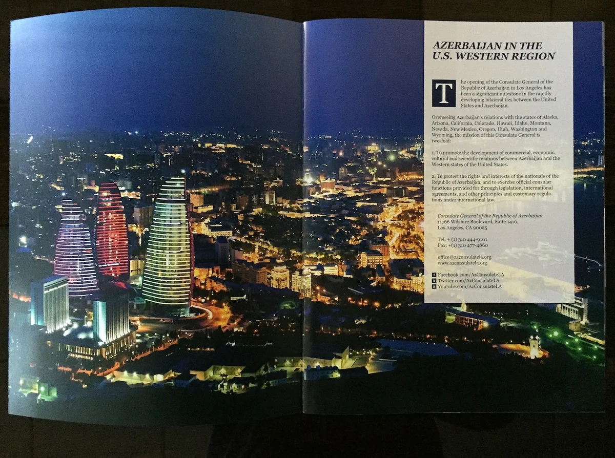 Booklet on Azerbaijan published in Los Angeles