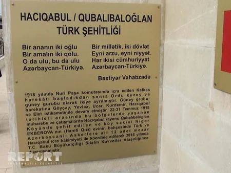 Hacıqabulda Qafqaz İslam Ordusunun əsgərlərinin xatirəsinə abidə ucaldılıb - FOTO