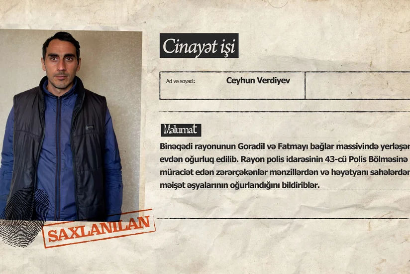 Bakıda usta işlədiyi evlərdən oğurluq etdiyi üçün saxlanılıb