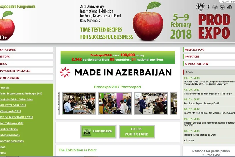 Azərbaycan məhsulları “Prodexpo 2018” Beynəlxalq Ərzaq Sərgisində nümayiş olunacaq