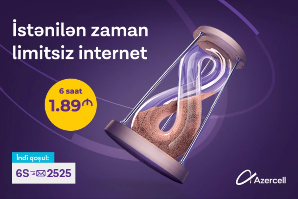 Azercellin yüksəksürətli mobil internetini çoxçeşidli və sərfəli internet paketləri ilə kəşf edin!