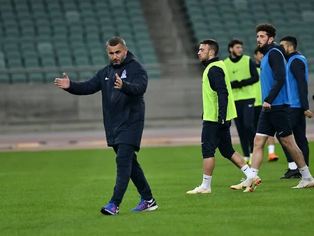 Azərbaycan yığması UEFA Millətlər Liqasındakı oyunlar ərəfəsində Bakı Olimpiya Stadionunda məşqə çıxıb