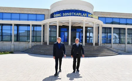 İlham Əliyev Ağsuda Gənc Sənətkarlar Mərkəzinin və Dövlət Rəmzləri Muzeyinin açılışında iştirak edib - YENİLƏNİB