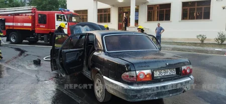 В Огузе загорелся легковой автомобиль