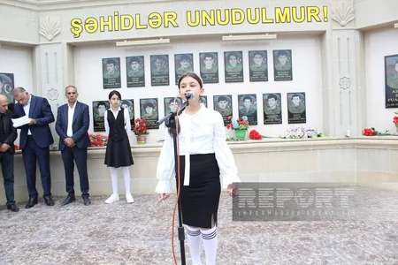 Sabirabadda şəhid bulağının açılışı olub