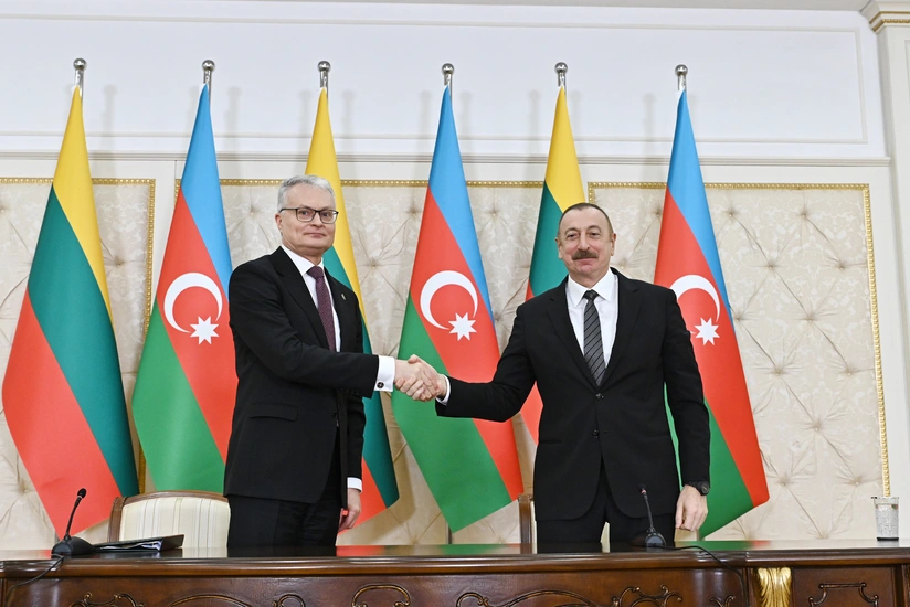 Azərbaycan və Litva prezidentləri mətbuata bəyanatlarla çıxış ediblər