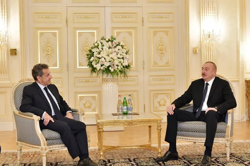 President Ilham Aliyev meets with former French President Nicolas Sarkozy