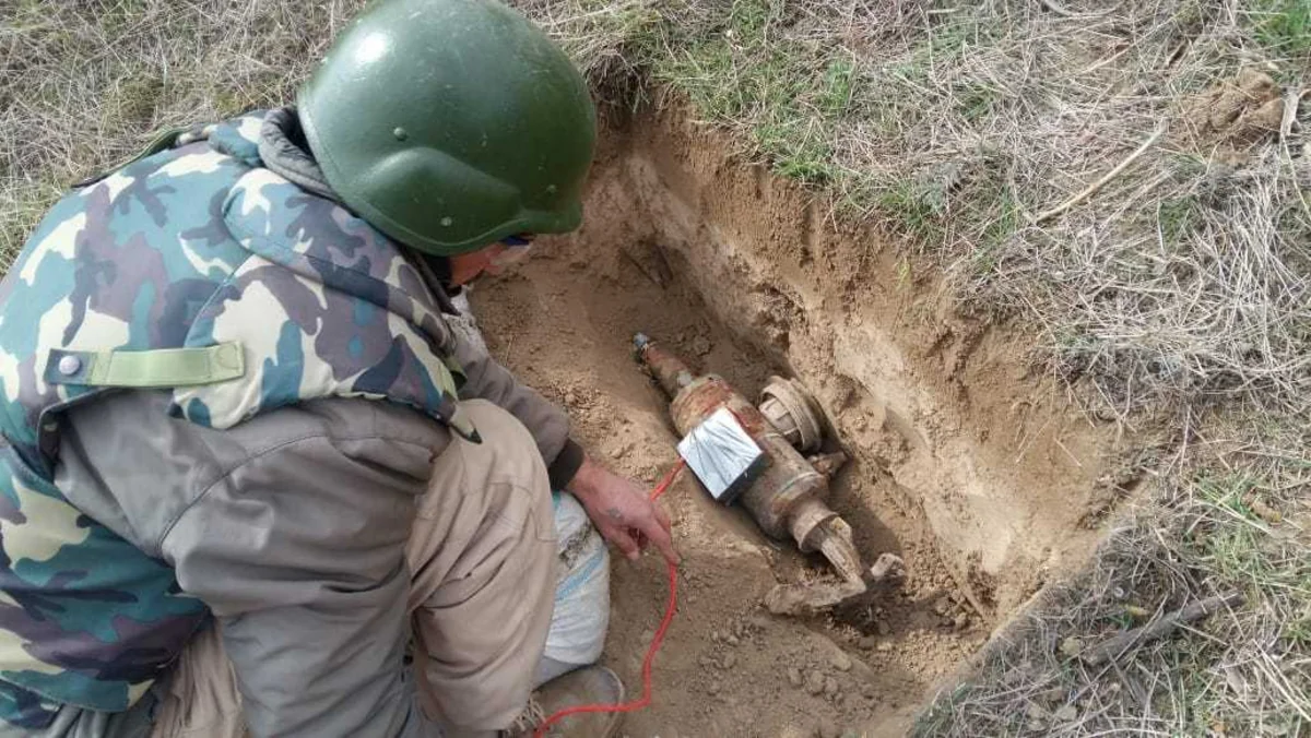 Ağcabədidə pambıq sahəsindən top mərmisi tapıldı