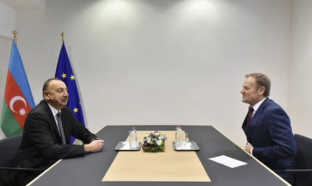 President Ilham Aliyev meet with the President of European Council Donald Tusk