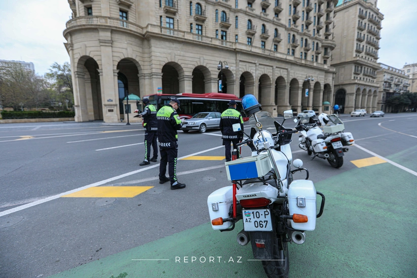 Bakıda yol polisini avtomobil vurub