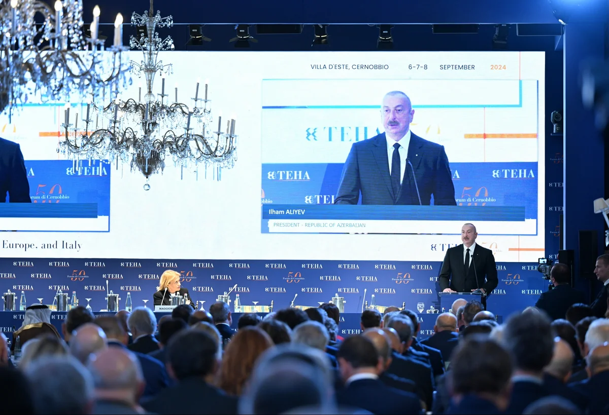 Prezident İlham Əliyev İtaliyada Beynəlxalq Çernobbio Forumunda çıxış edib - YENİLƏNİB-3