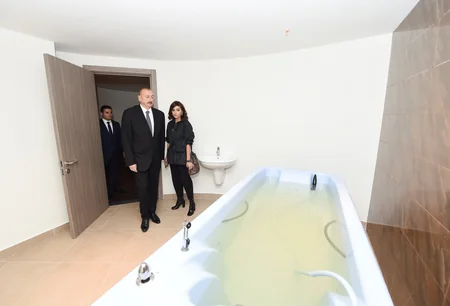 President Ilham Aliyev, first lady Mehriban Aliyeva view Lankaran Istisu and Health Center