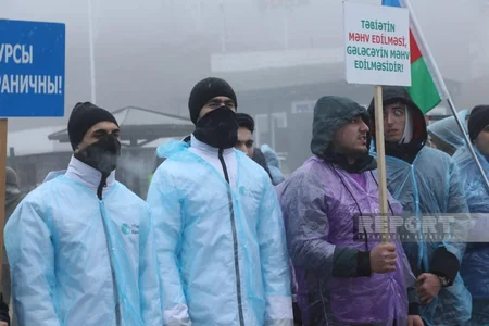 Акция на дороге Ханкенди-Лачын продолжается, несмотря на снег
