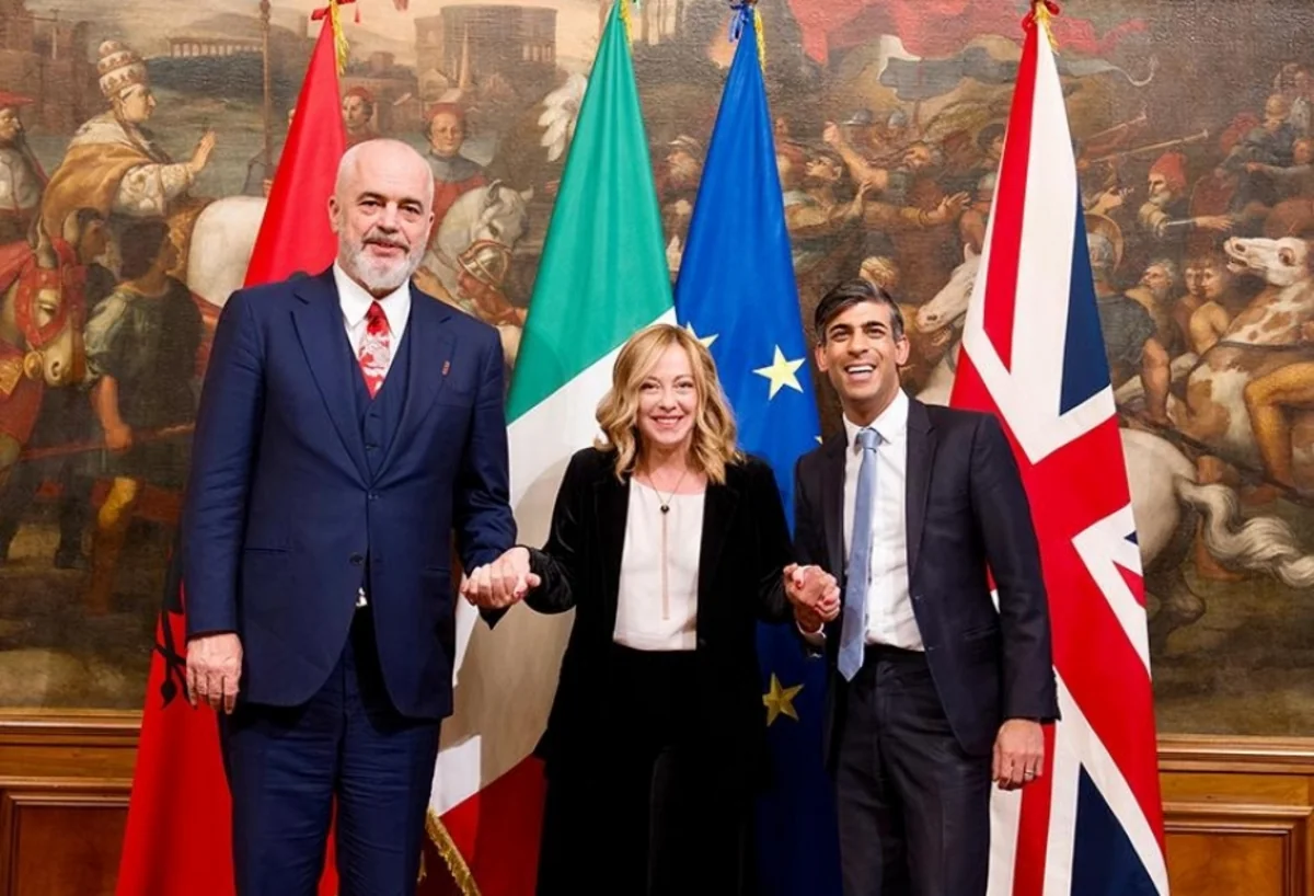 Leaders of Italy, UK, Albania meet in Rome
