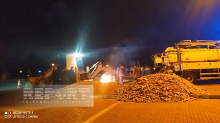 Naxçıvan şəhərində magistral su xəttində qəza baş verib