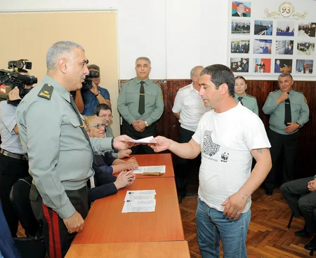 ​A group of prisoners released under amnesty in Azerbaijan