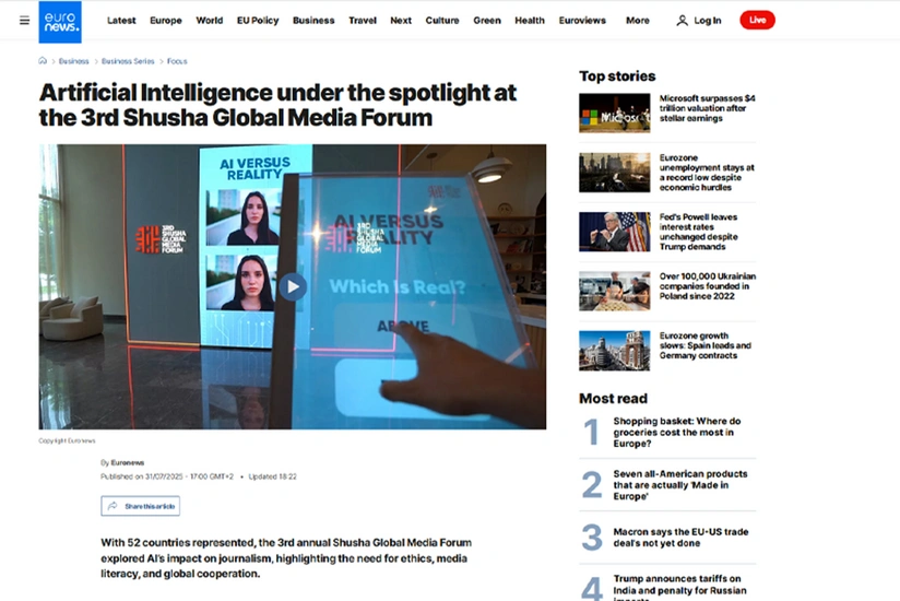 Euronews publishes material about 3rd Shusha Global Media Forum