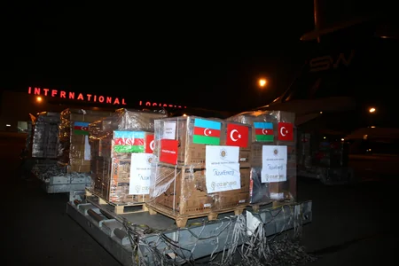 Another humanitarian aid plane leaves for Turkiye on instructions of Mehriban Aliyeva