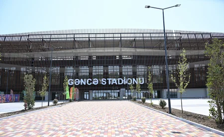 President and First Lady review construction progress at Ganja city stadium