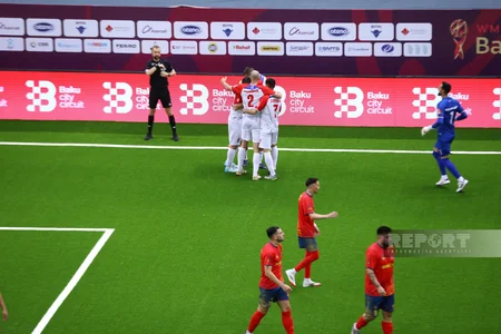 Bakıda minifutbol üzrə dünya çempionatında İspaniya Serbiyaya böyük hesabla uduzub