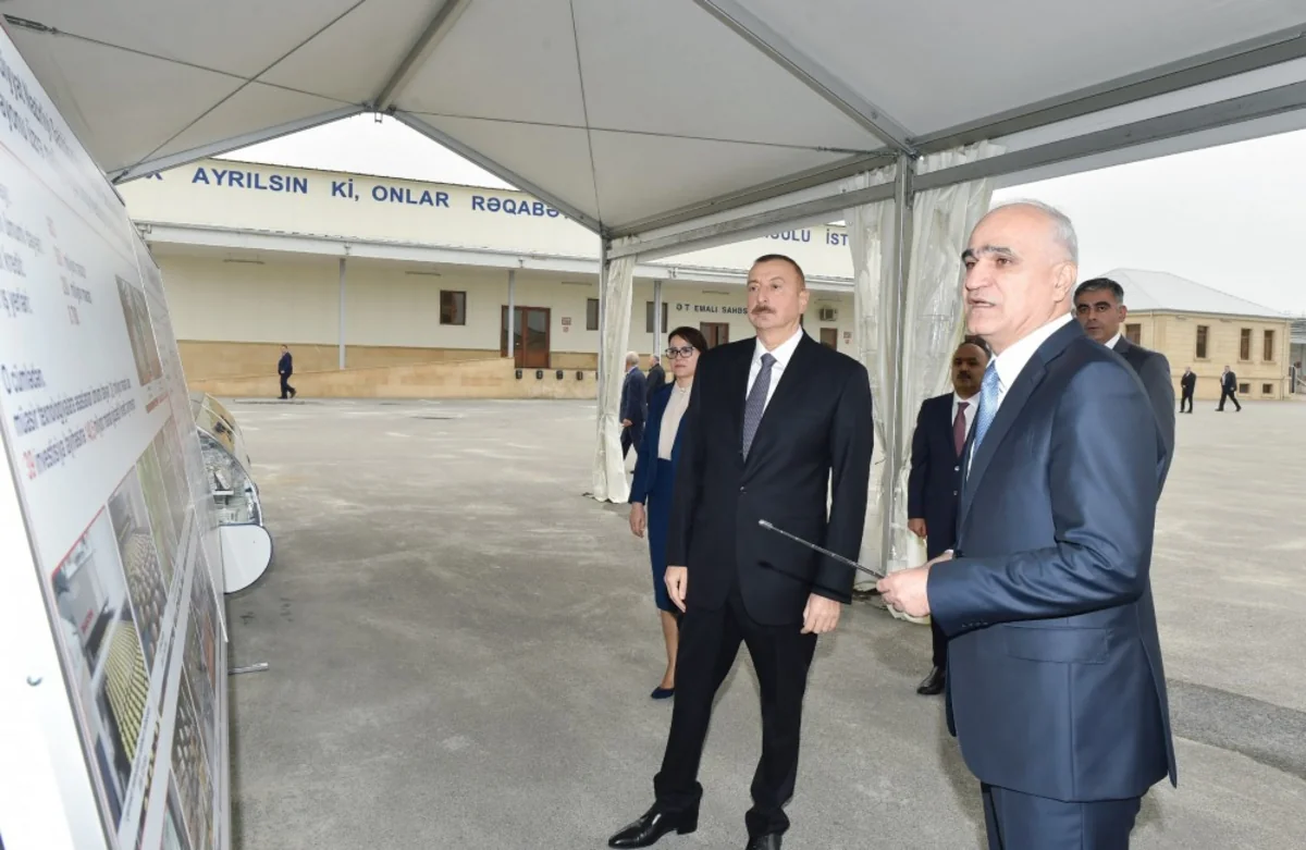 President Ilham Aliyev views Zahmat-Ruzi LLC in Absheron district