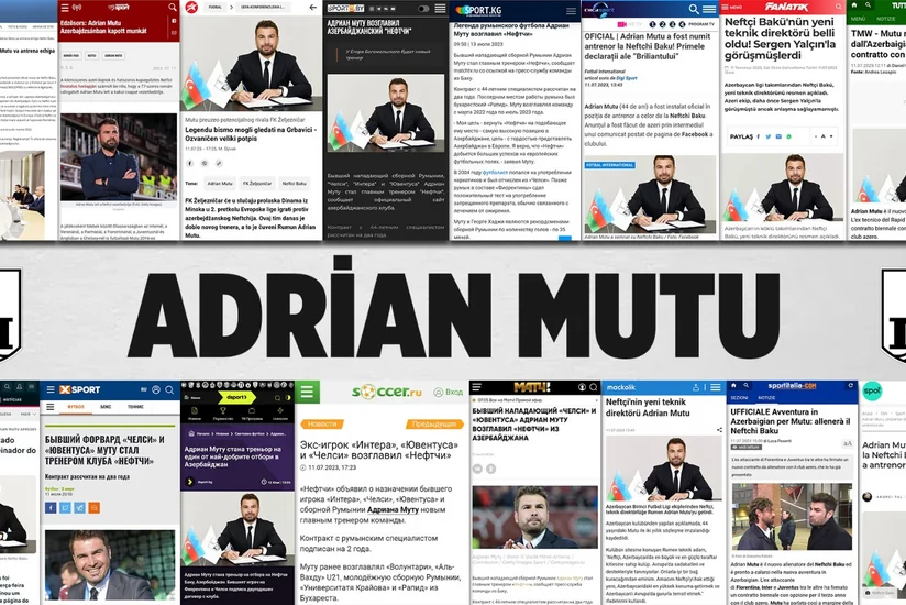 Adrian Mutunun “Neftçi”yə təyinatı dünya mətbuatında geniş işıqlandırılıb