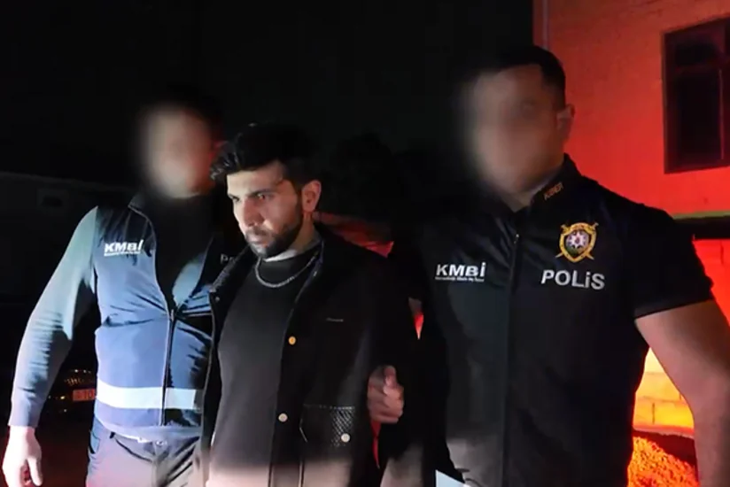 Кадры задержания подозреваемого в краже денег с банковской карты отца Хокумы Алиевой